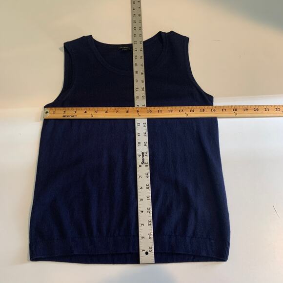 Talbots Tank Top Womes M Medium Navy Blue Cashmere Blend Sleeveless Knitted - Picture 7 of 12